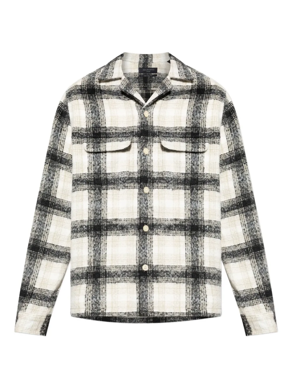 AllSaints checked pocket shirt Zwart