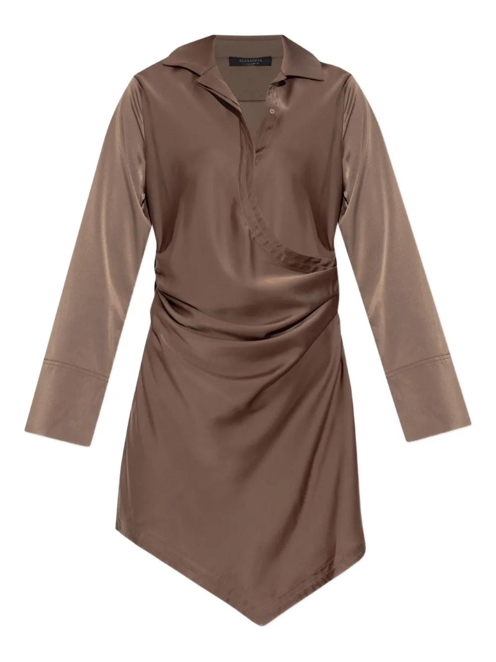 wrap-effect shirt asymmetric day dress