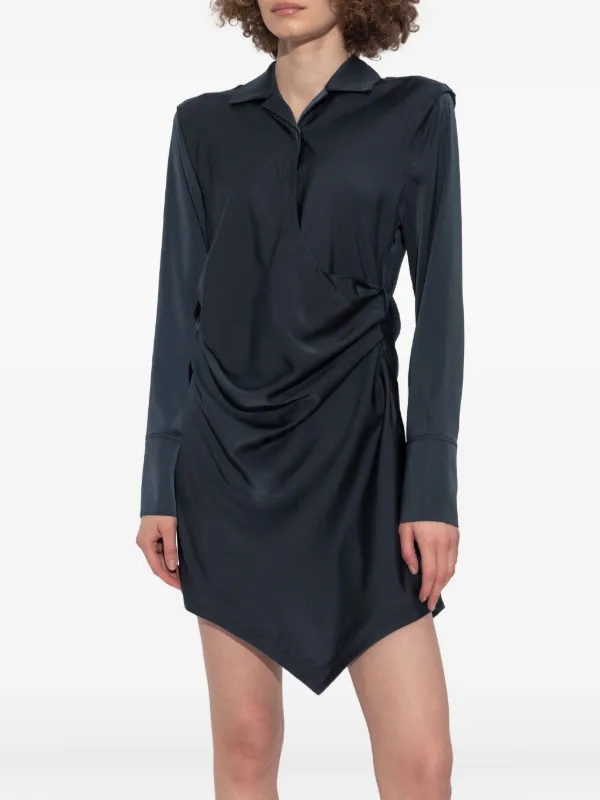allsaints shirt dress AllSaints Tira Draped Mini Shirt Dress | Blue