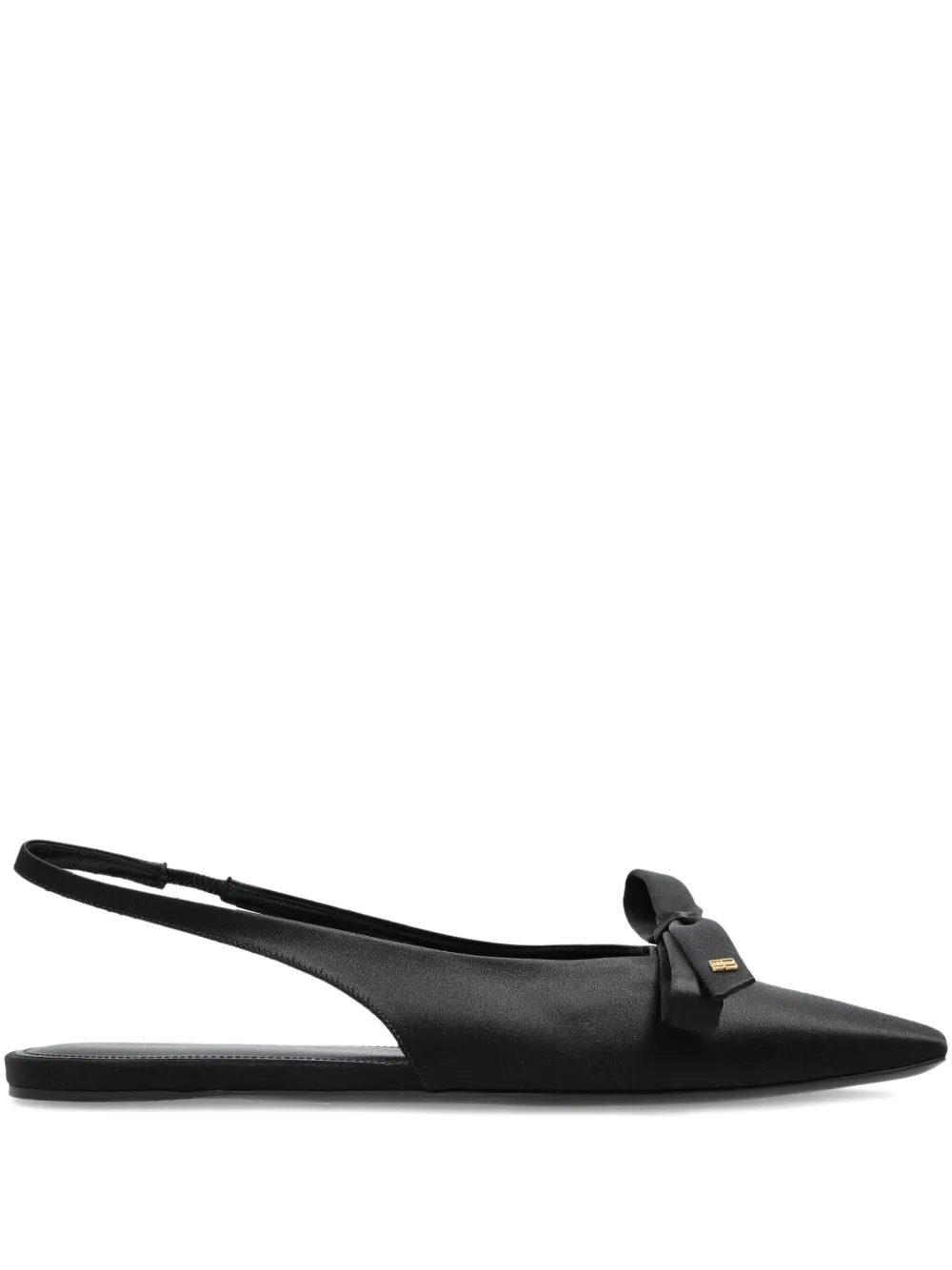 Balenciaga Bow Slingback Flat Pumps In Black