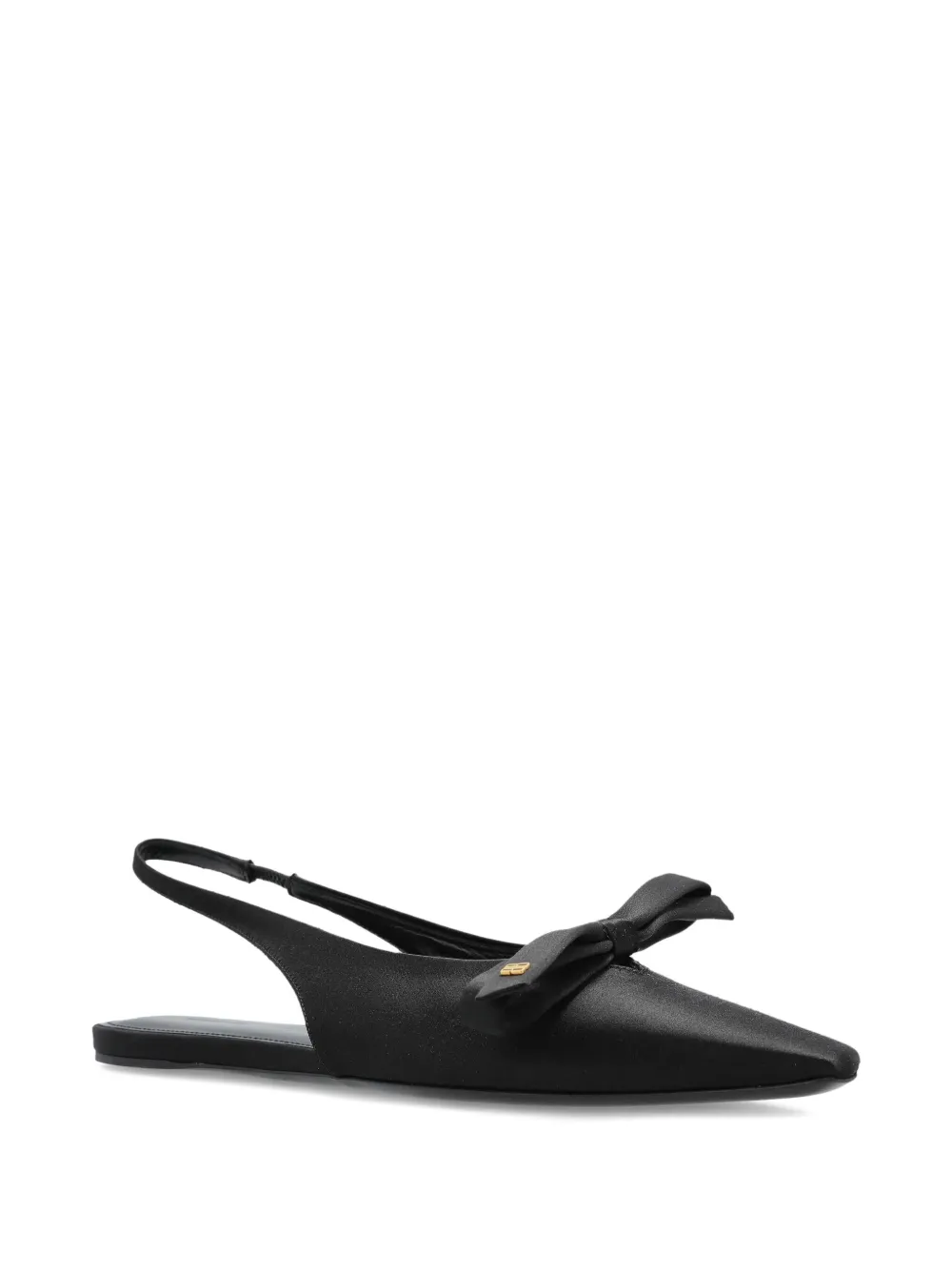 Balenciaga bow slingback flat pumps Black