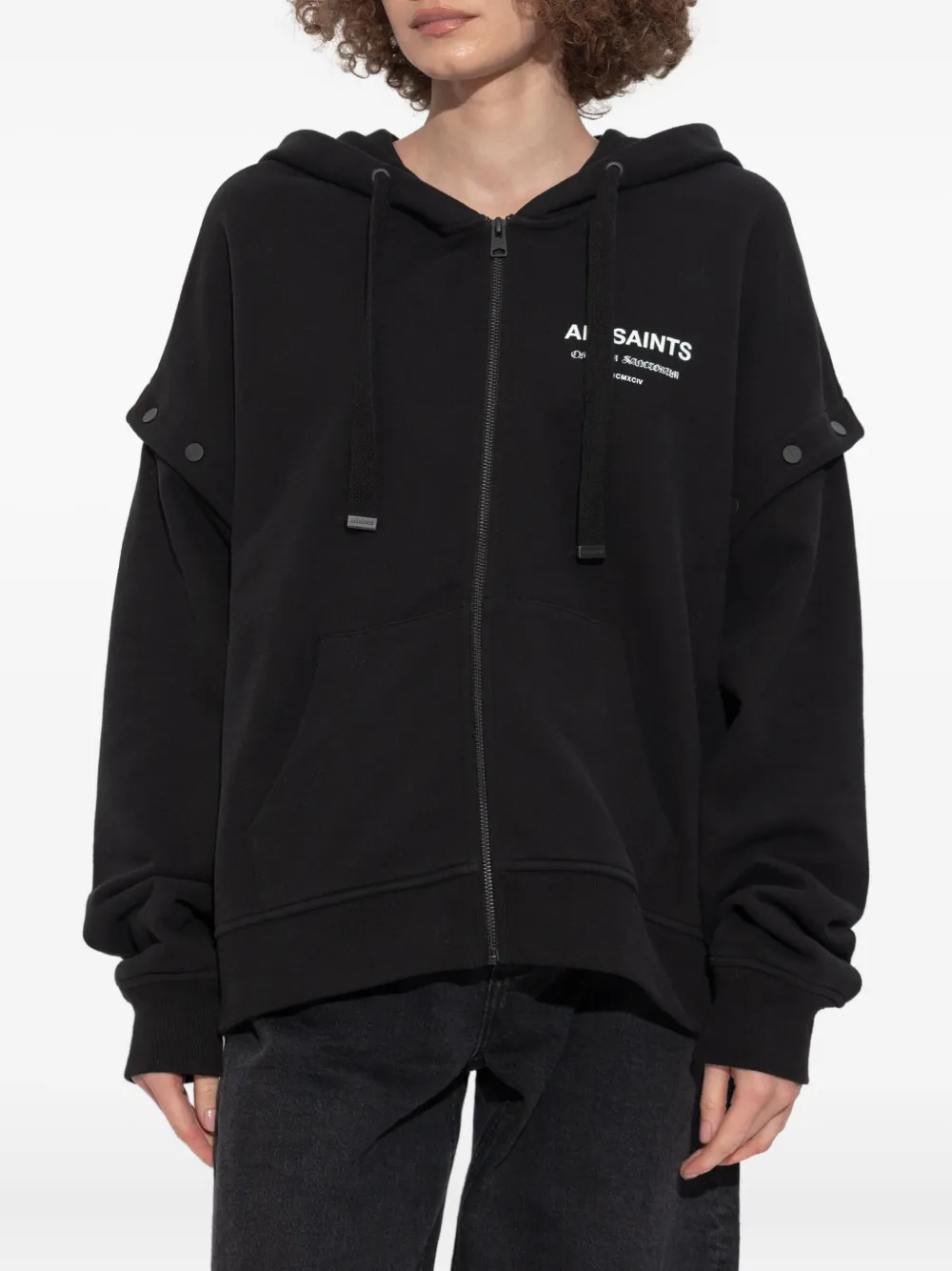 AllSaints Omnium Amphia hoodie met rits Zwart