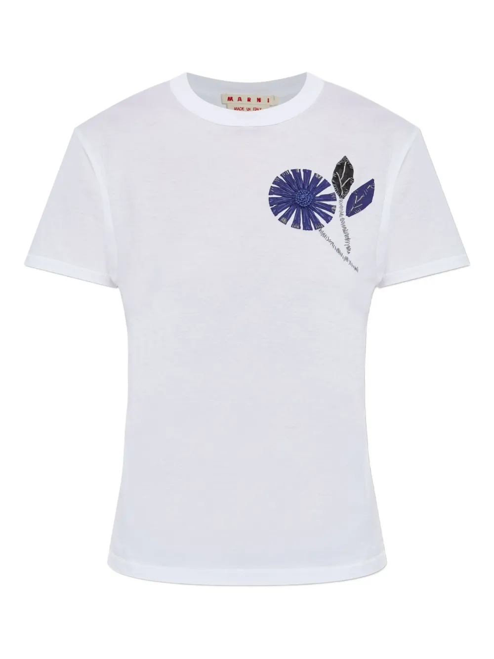 Marni embroidered flower T-shirt Wit