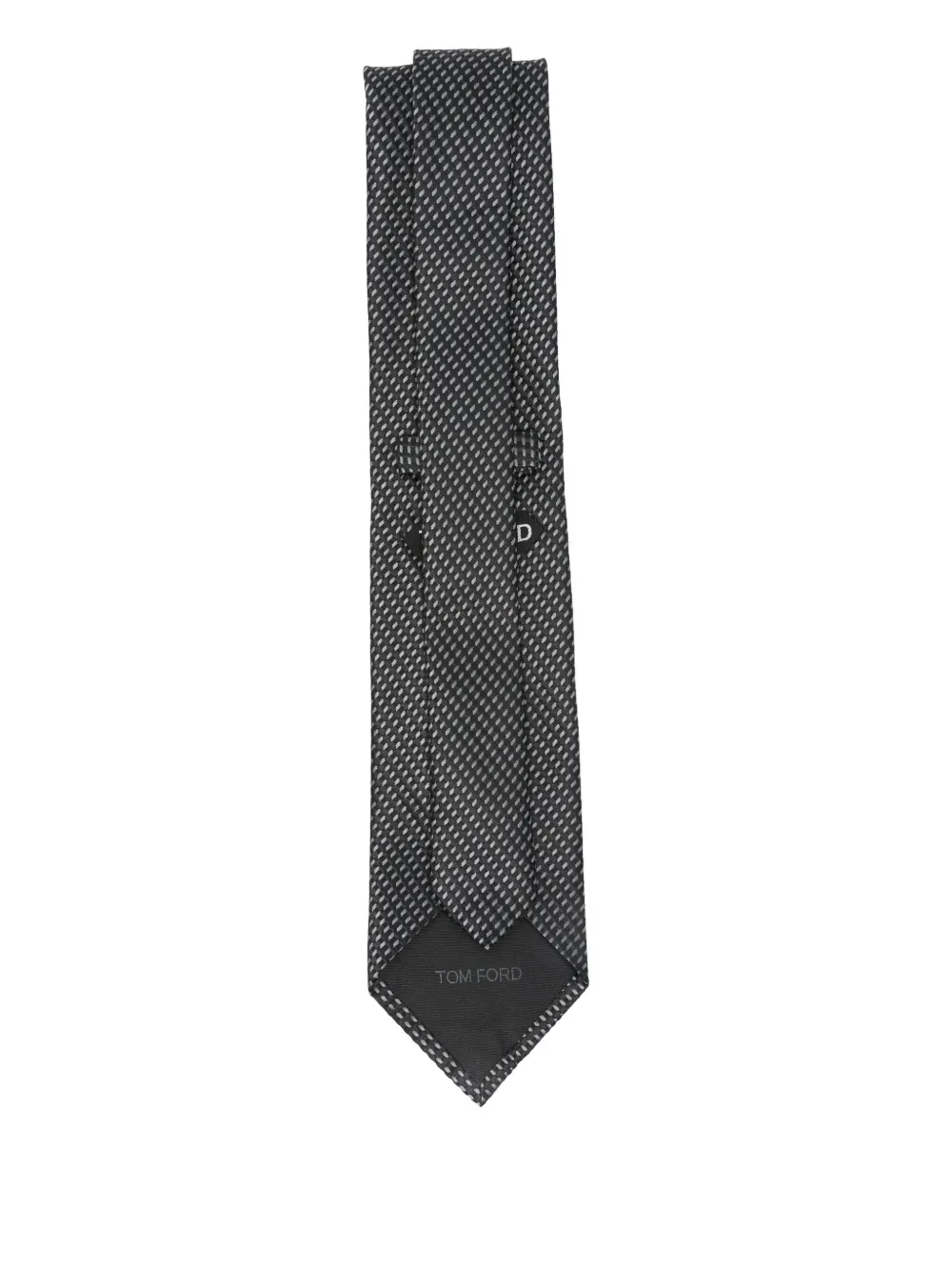 TOM FORD geometric-pattern silk tie - Zwart