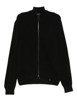 ポール＆シャーク ダブルカーディガン ニット ジャケット Paul & Shark リブニット カーディガン | ブラック | FARFETCH JP