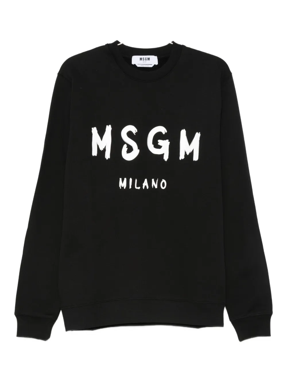 Msgm Logo-print Cotton Sweatshirt In Black