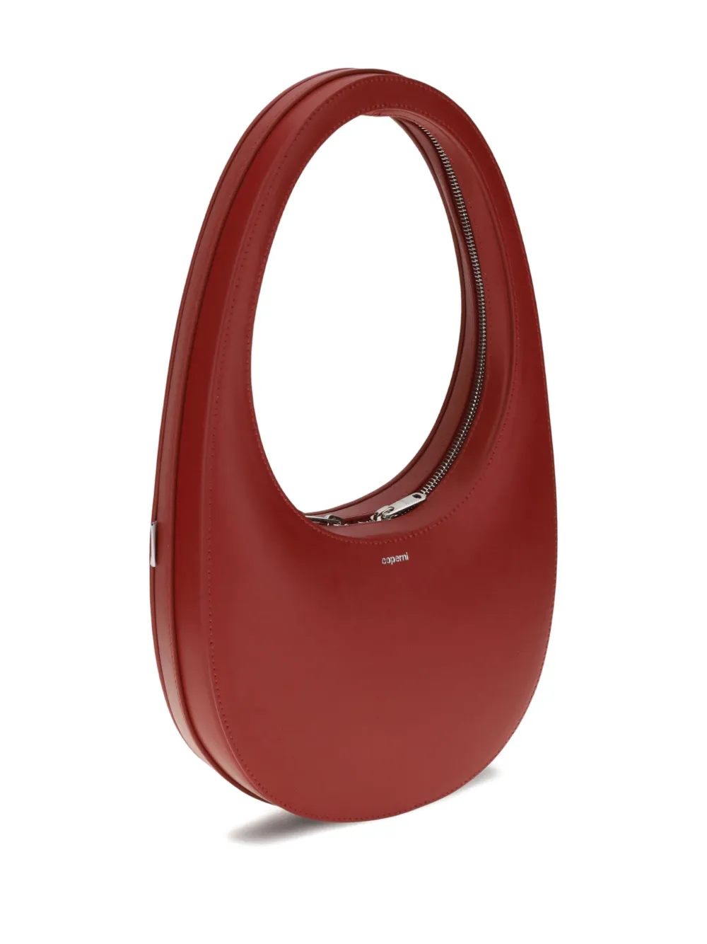Coperni Swipe oval-frame zip shoulder bag - Rood