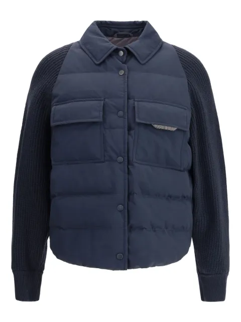 Brunello Cucinelli padded knitted-sleeve jacket