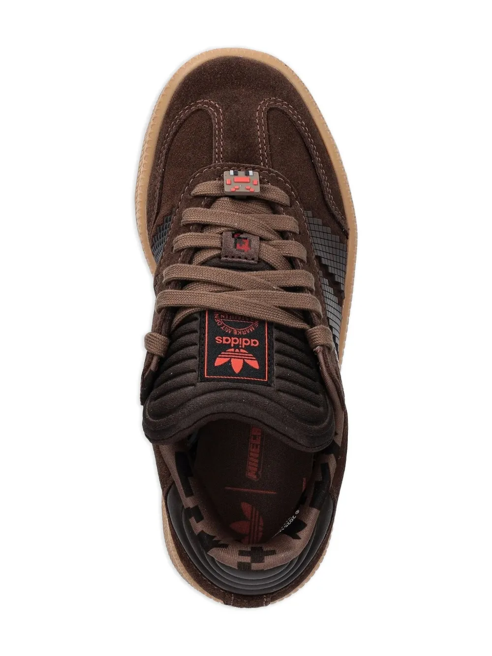 adidas x Minecraft pixel-detailing suede sneakers Brown