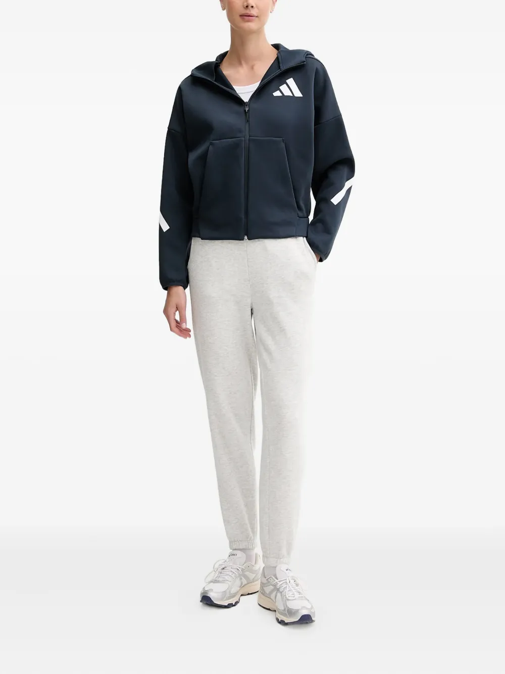 adidas logo-detail zip-up hoodie | Hoodies | Image 2