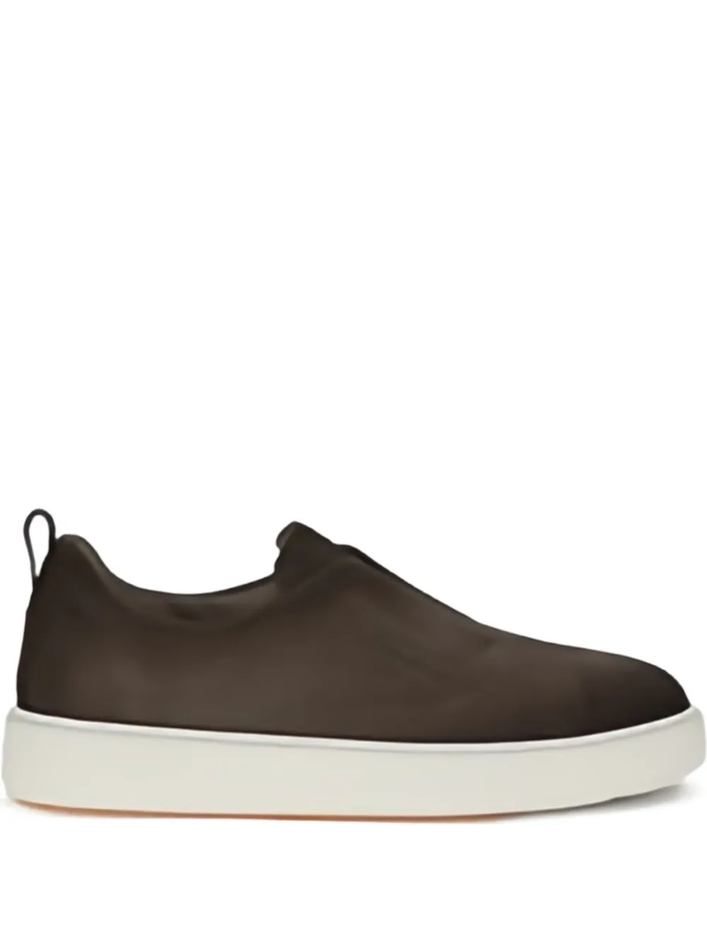 Santoni slip-on leather sneakers Brown