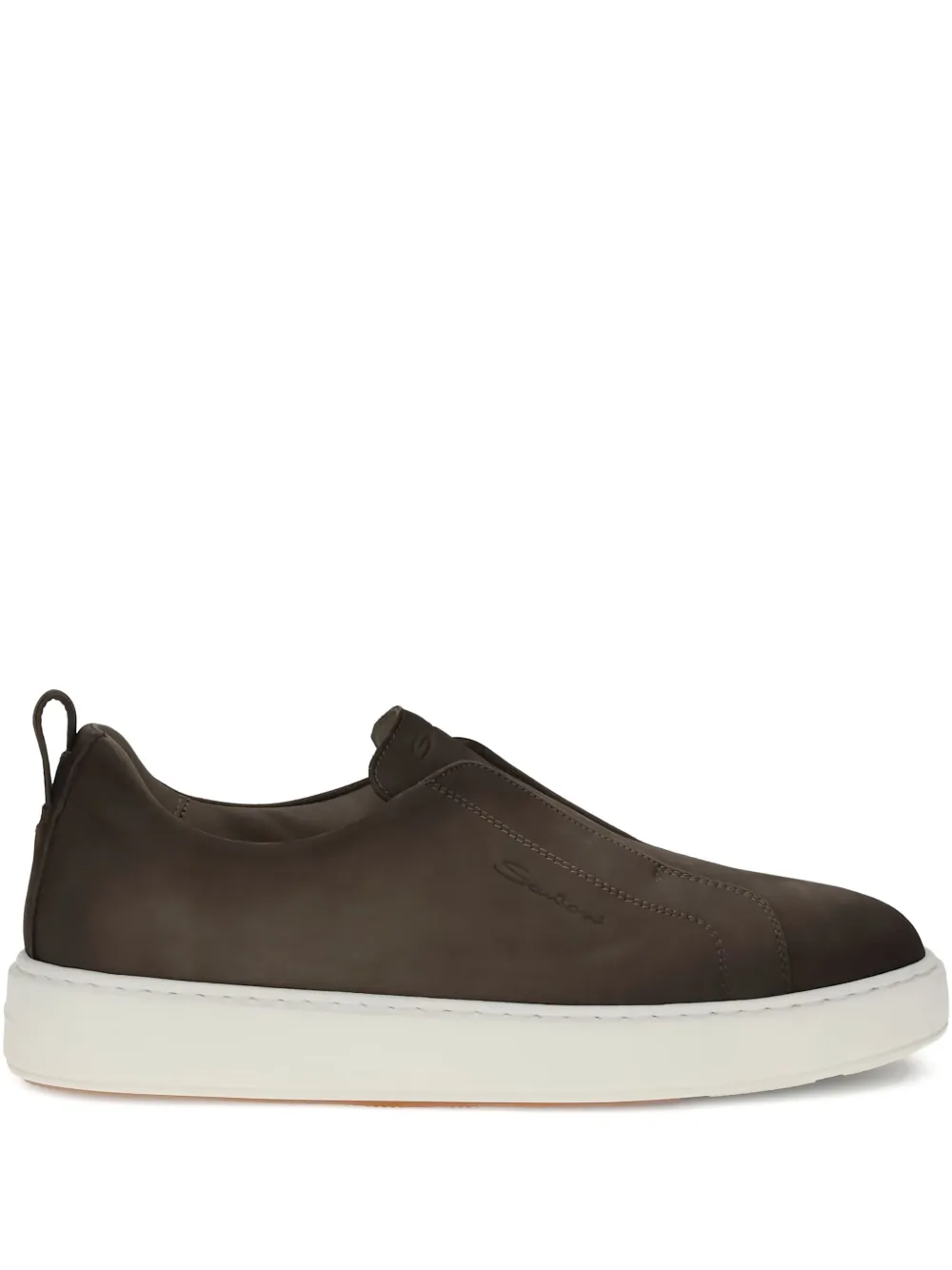 Santoni slip-on leather sneakers Brown