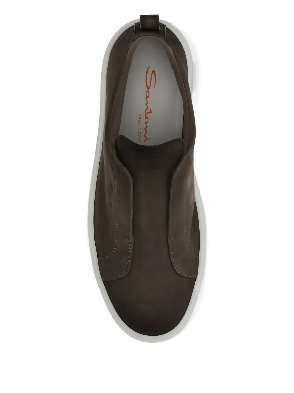 Santoni slip-on leather sneakers Brown