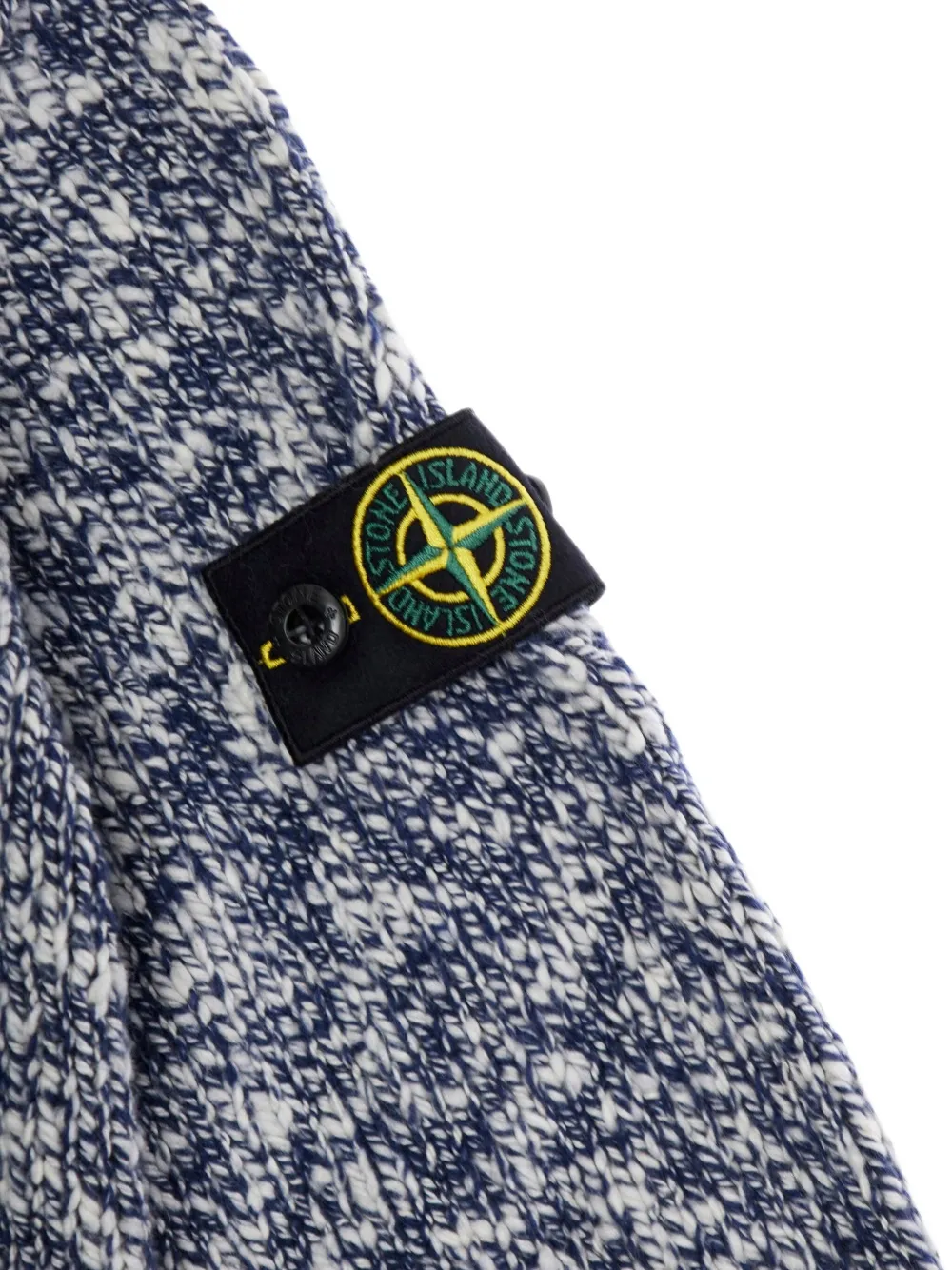 Stone Island Junior Gespikkelde trui met ronde hals Blauw