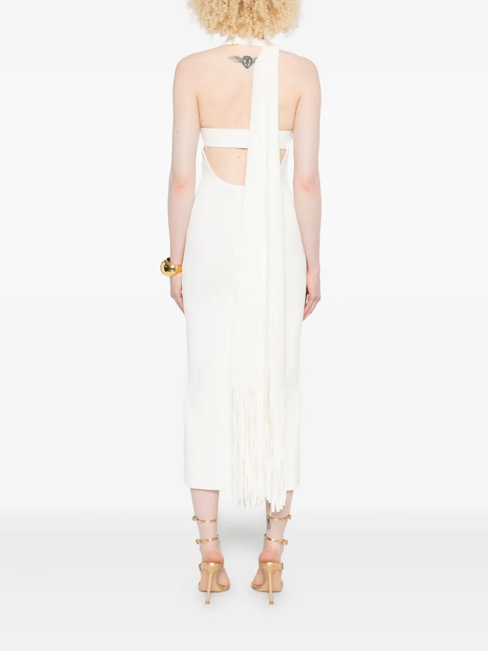 Cult Gaia Caia halter-neck midi dress Wit