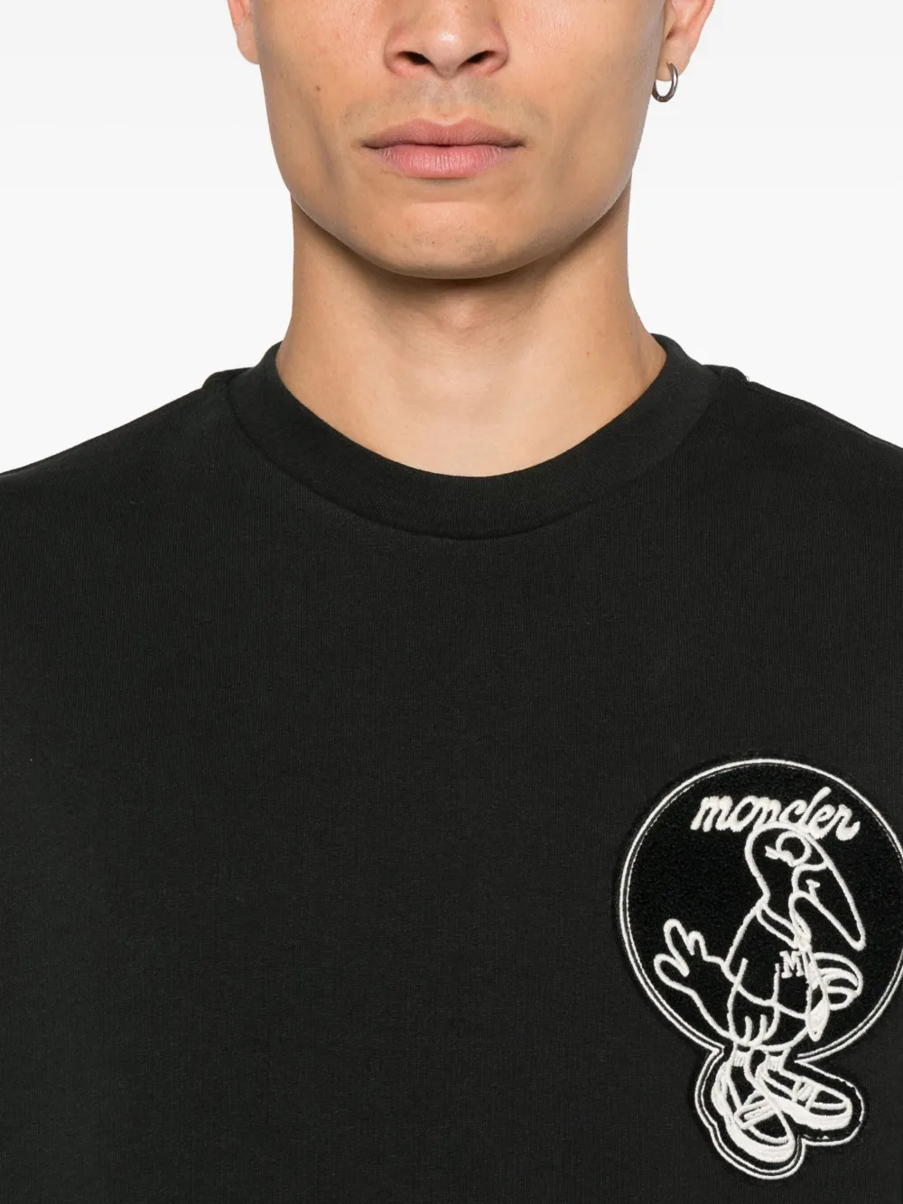 Moncler embroidered logo sweatshirt Zwart