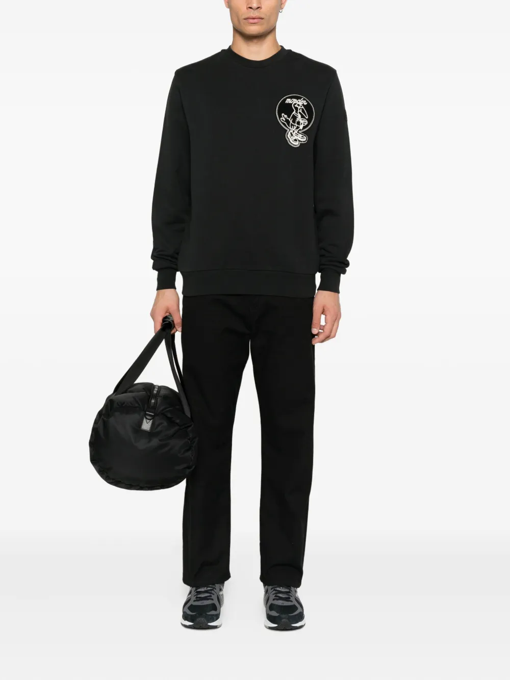 Moncler embroidered logo sweatshirt Zwart
