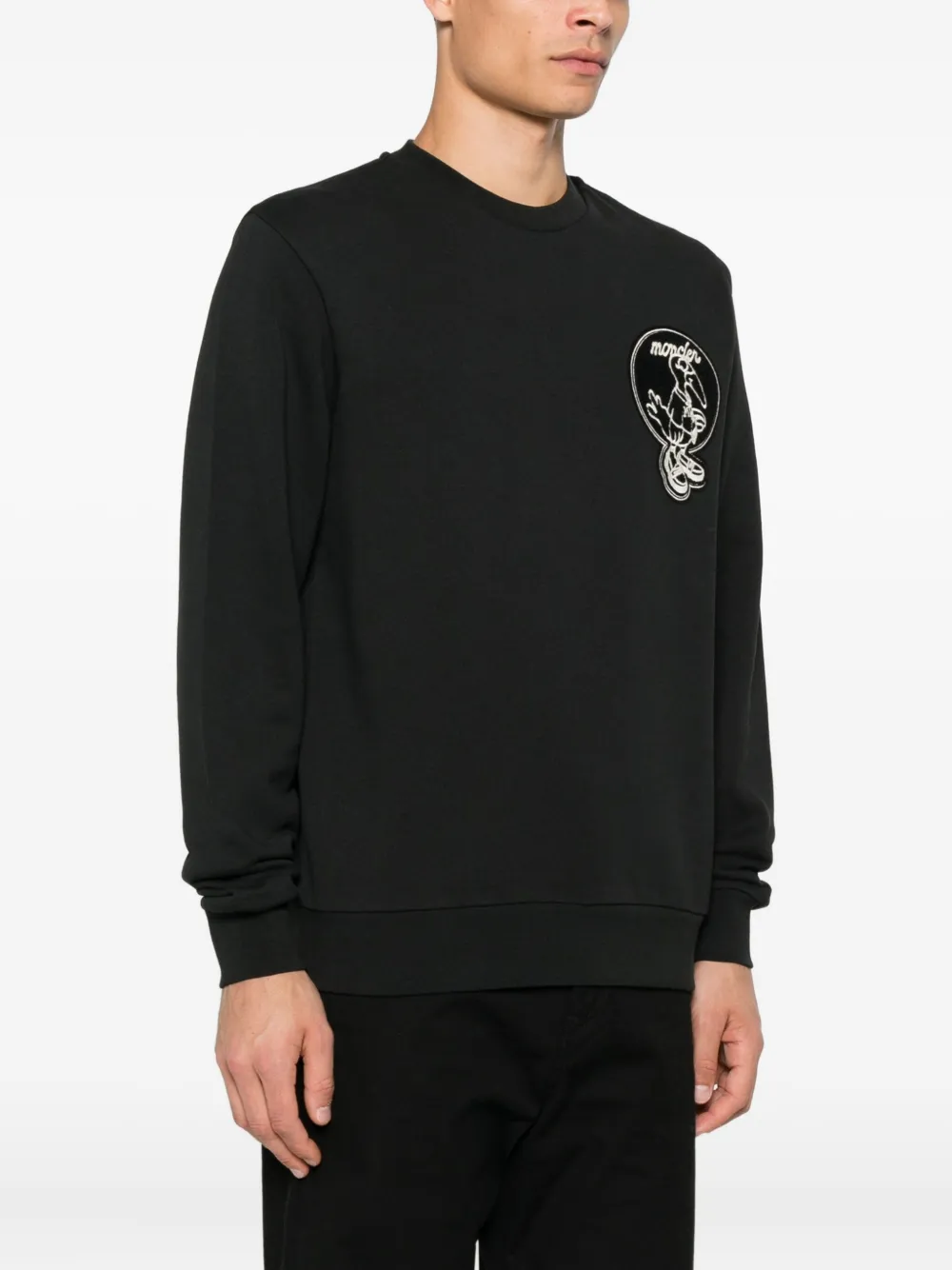 Moncler embroidered logo sweatshirt Zwart