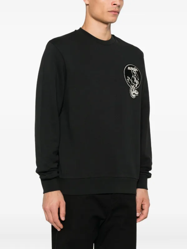 MONCLERロゴスウェット Moncler ロゴ スウェットシャツ | ブラック | FARFETCH JP