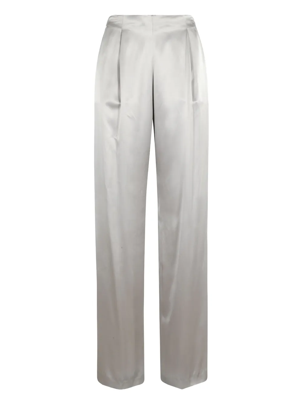 pleated straight-leg trousers