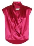 Alberta Ferretti satin wrap top - Pink