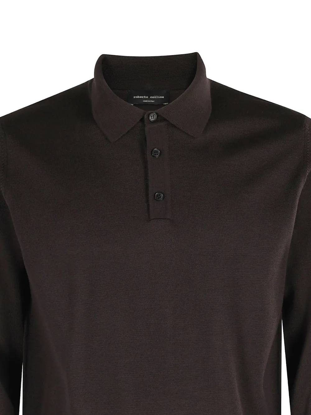 Roberto Collina long-sleeve polo shirt - Bruin
