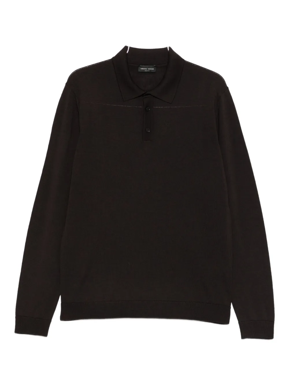 Roberto Collina long-sleeve polo shirt - Marrone