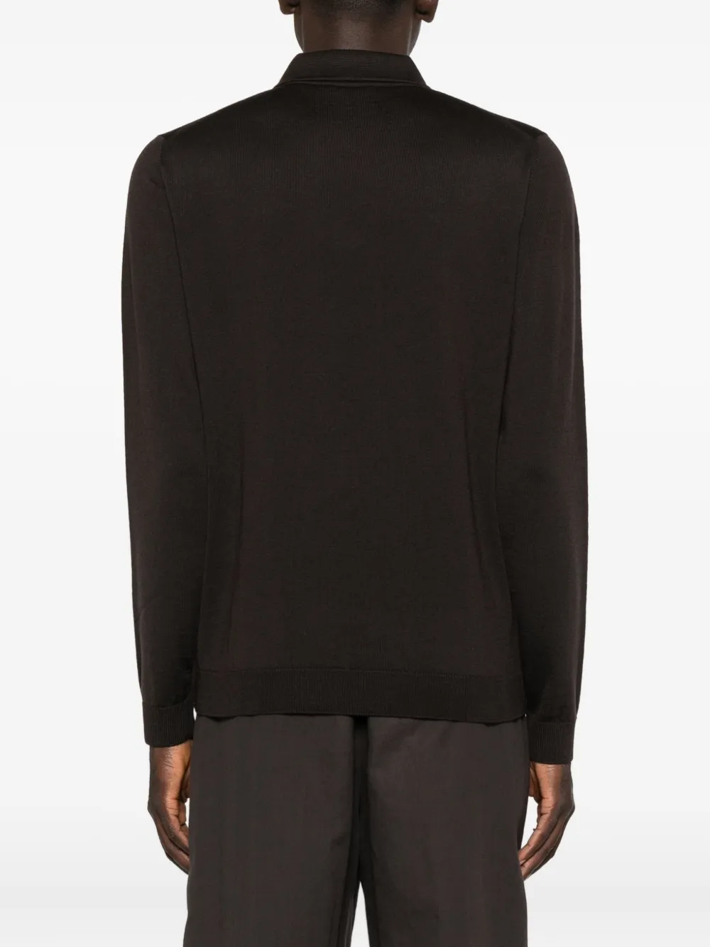 Roberto Collina Poloshirt met lange mouwen Bruin