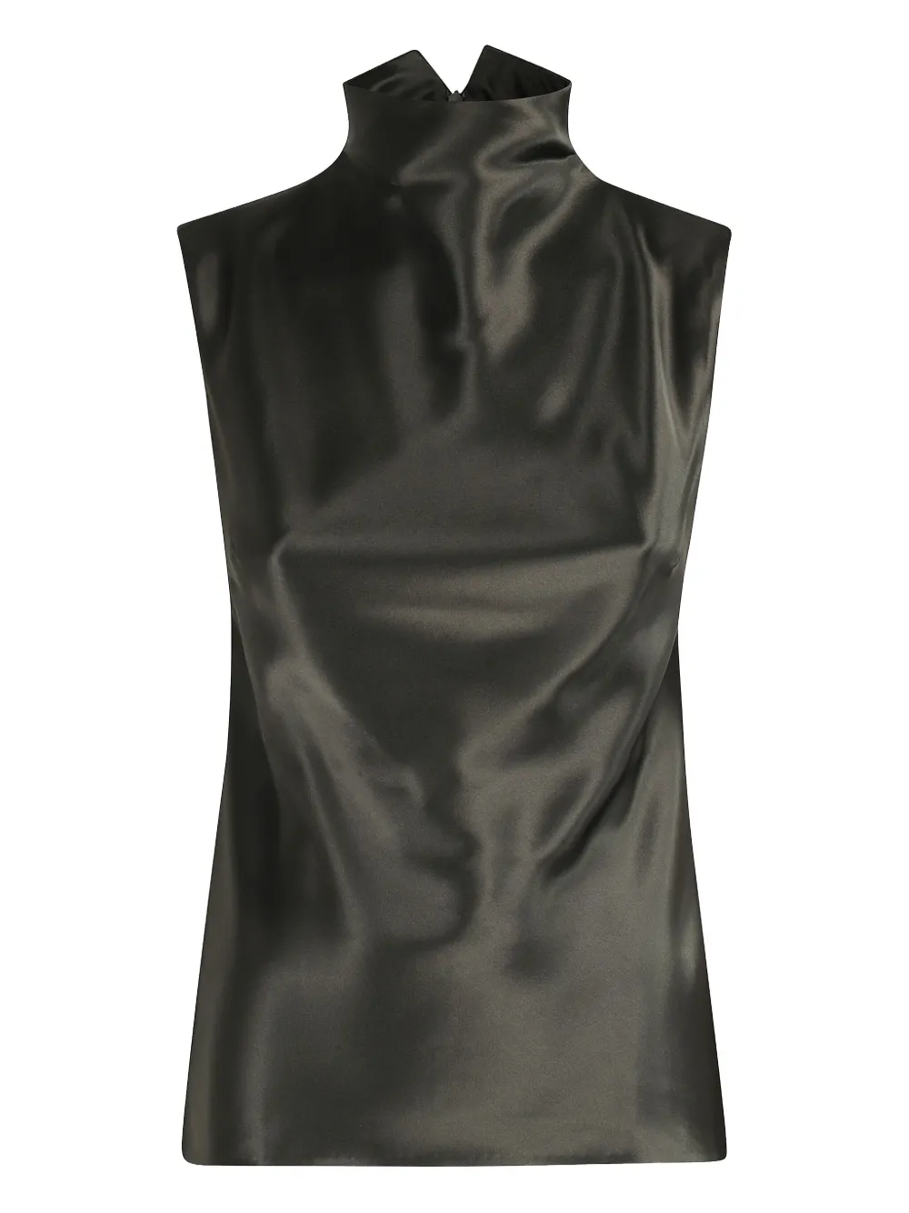 high-neck sleeveless top
