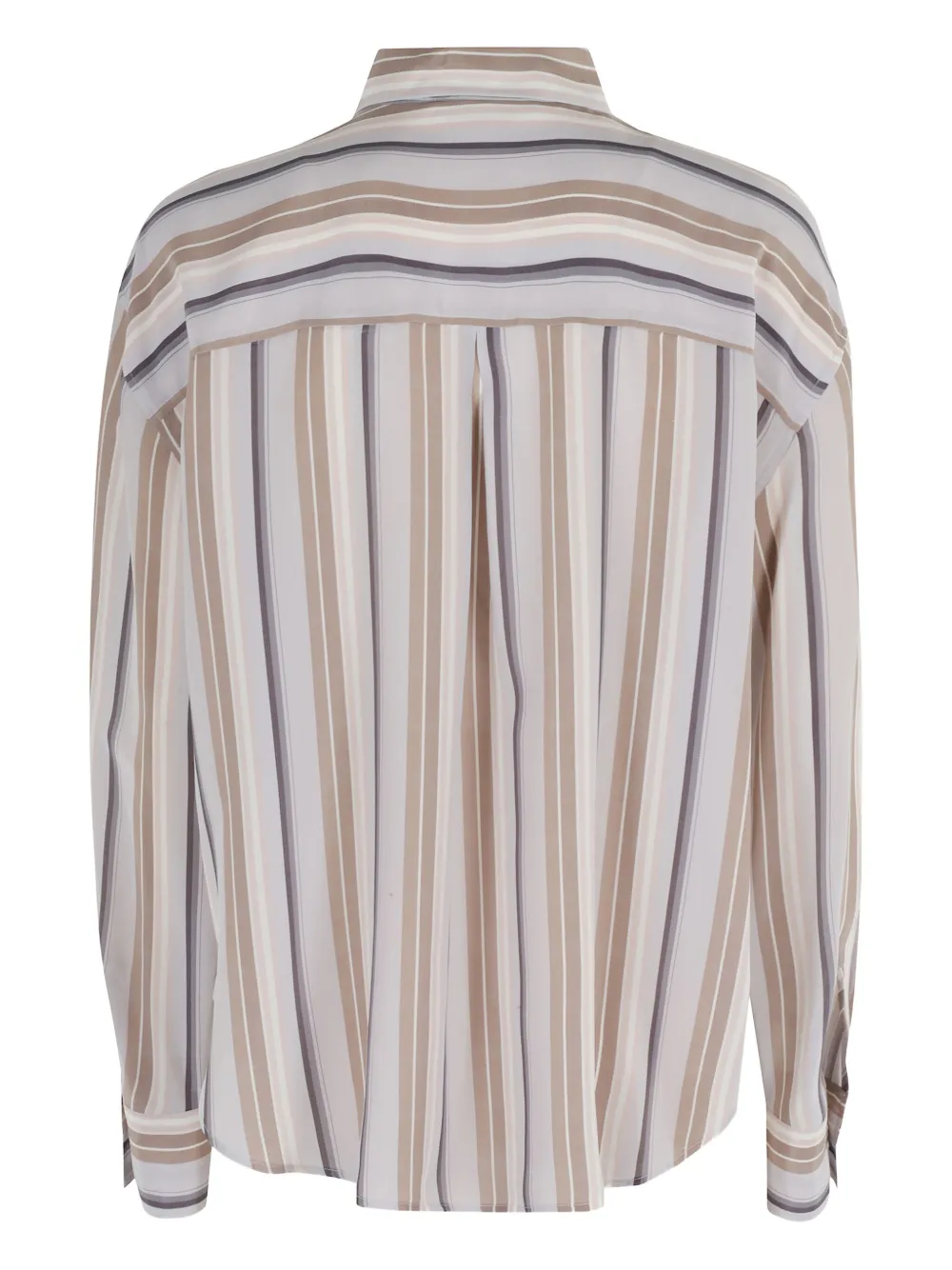 Seventy striped button-fastening shirt Beige