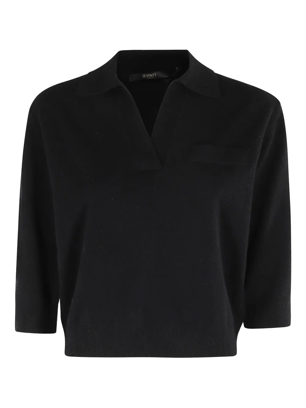 short-sleeve polo-neck top