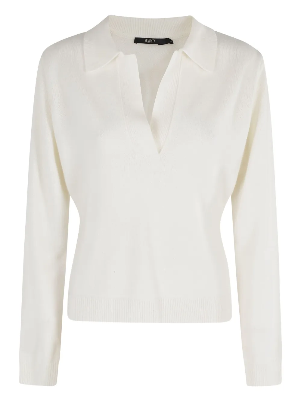 polo-neck knitted top