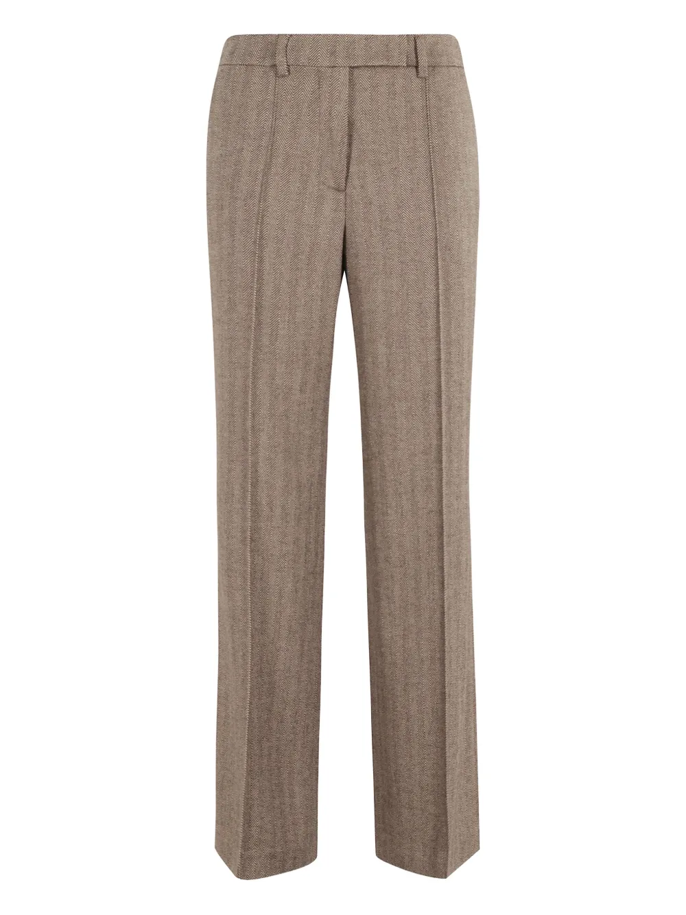 Seventy Herringbone Tailored Trousers In Brown