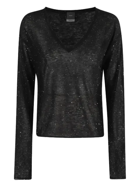 PINKO glitter V-neck sweater