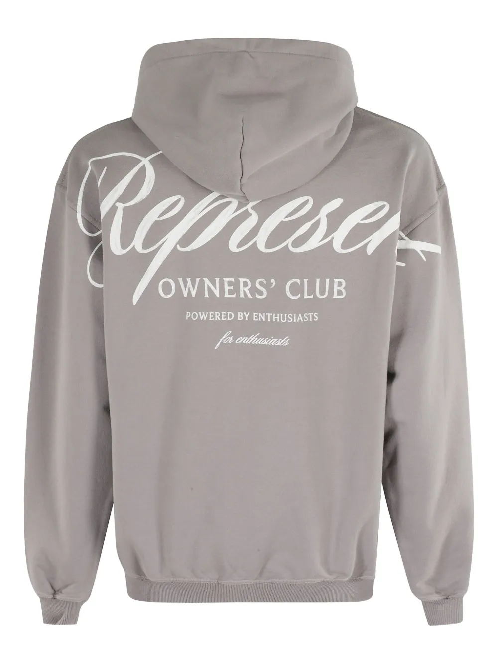 Represent Script logo print hoodie Grijs