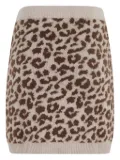 Federica Tosi leopard-print knitted mini skirt - Brown
