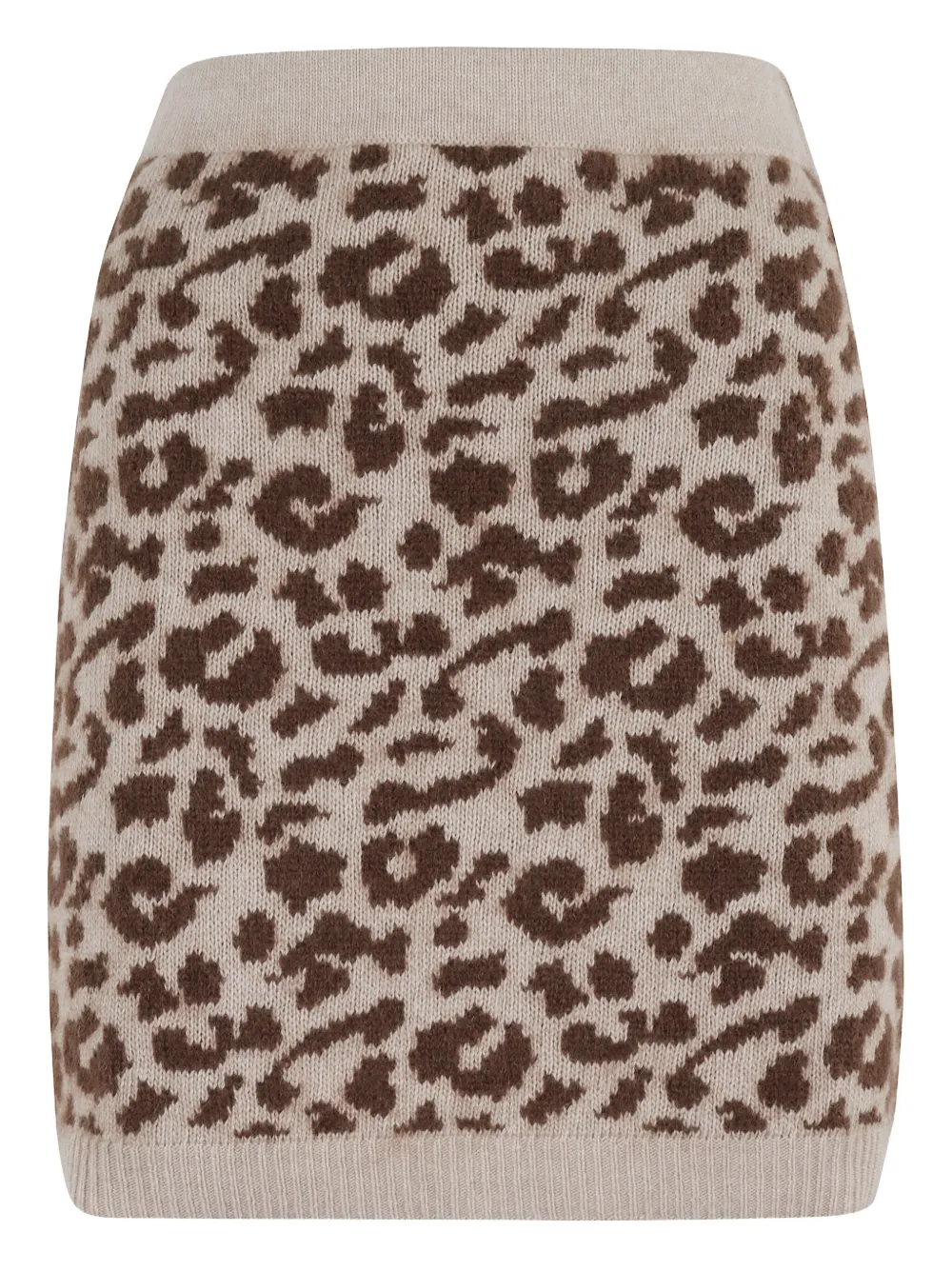 Federica Tosi leopard-print knitted mini skirt - Bruin