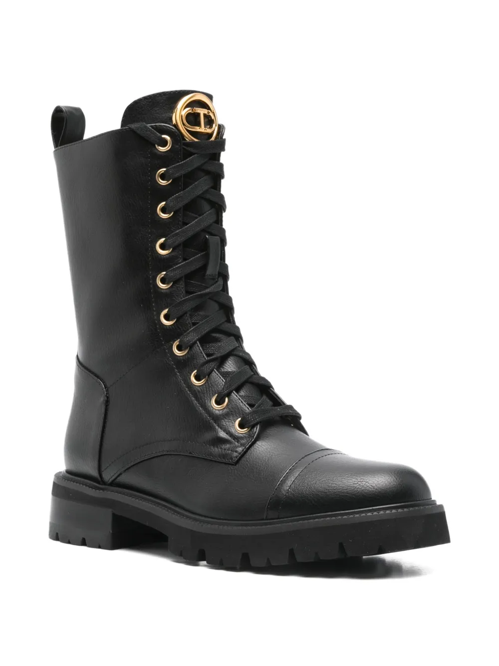 TWINSET lace-up boots Black