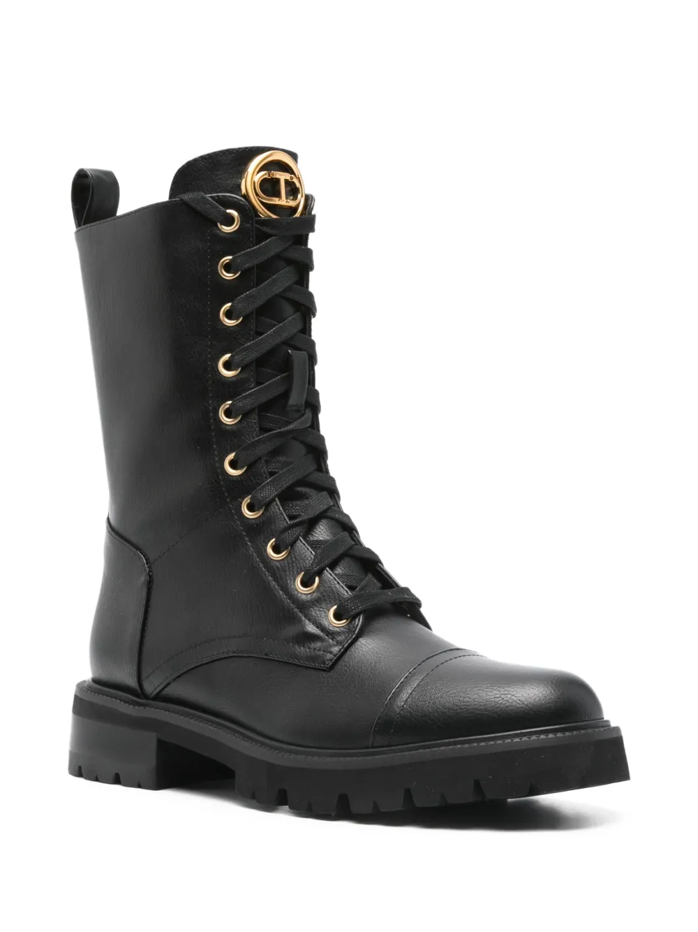 TWINSET lace-up boots Black