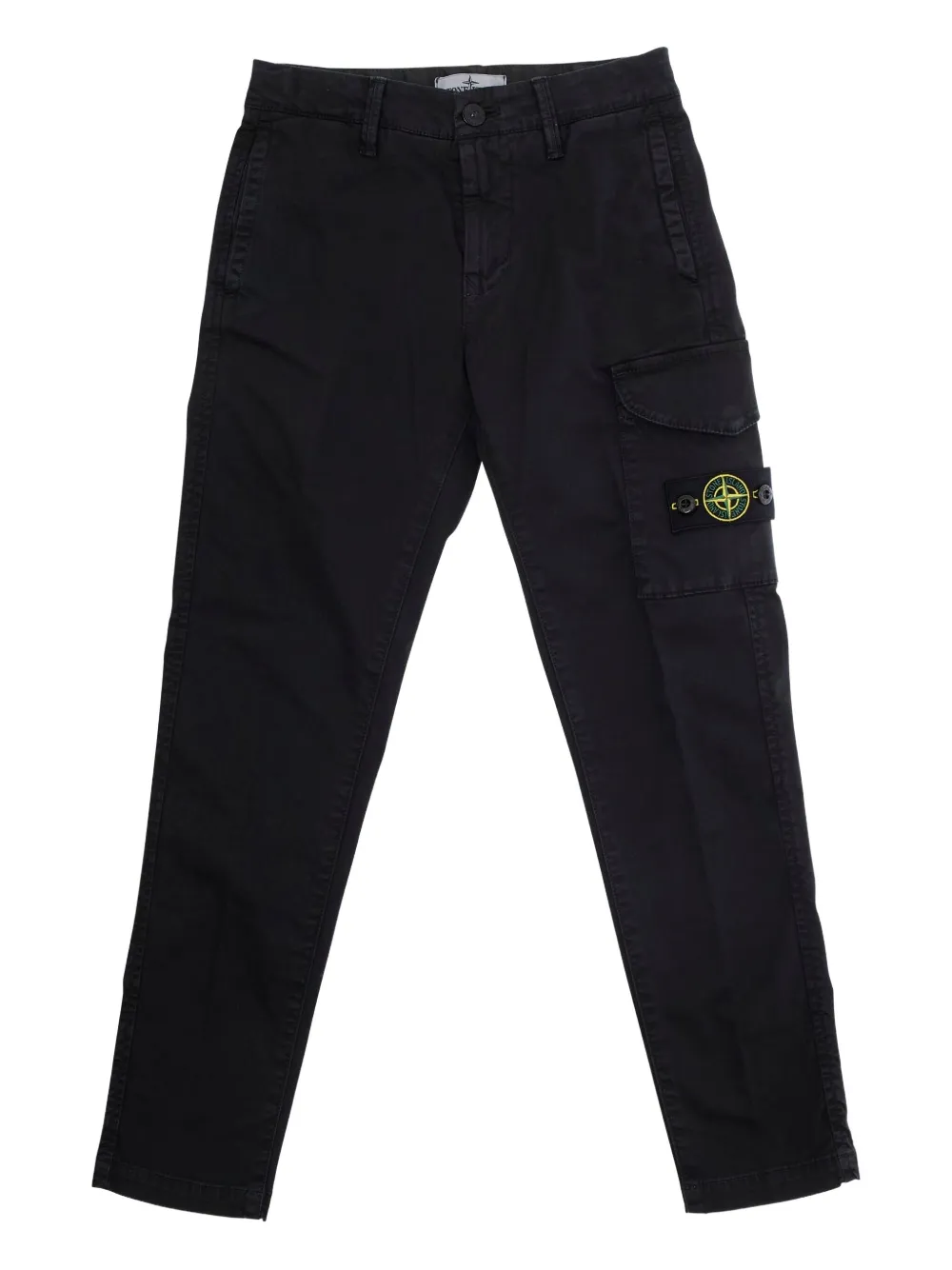 Stone Island Junior cargo-pocket cotton trousers Zwart