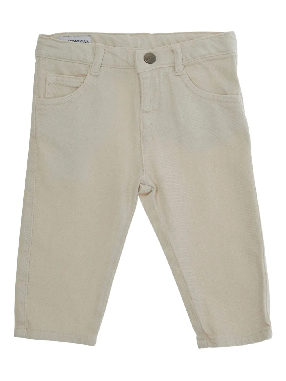 Emporio Ar i Kids Jeans met logoplakkaat Beige