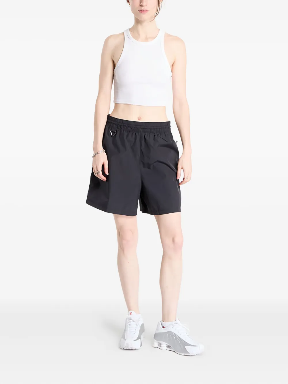 Nike mid-rise ripstop shorts Zwart