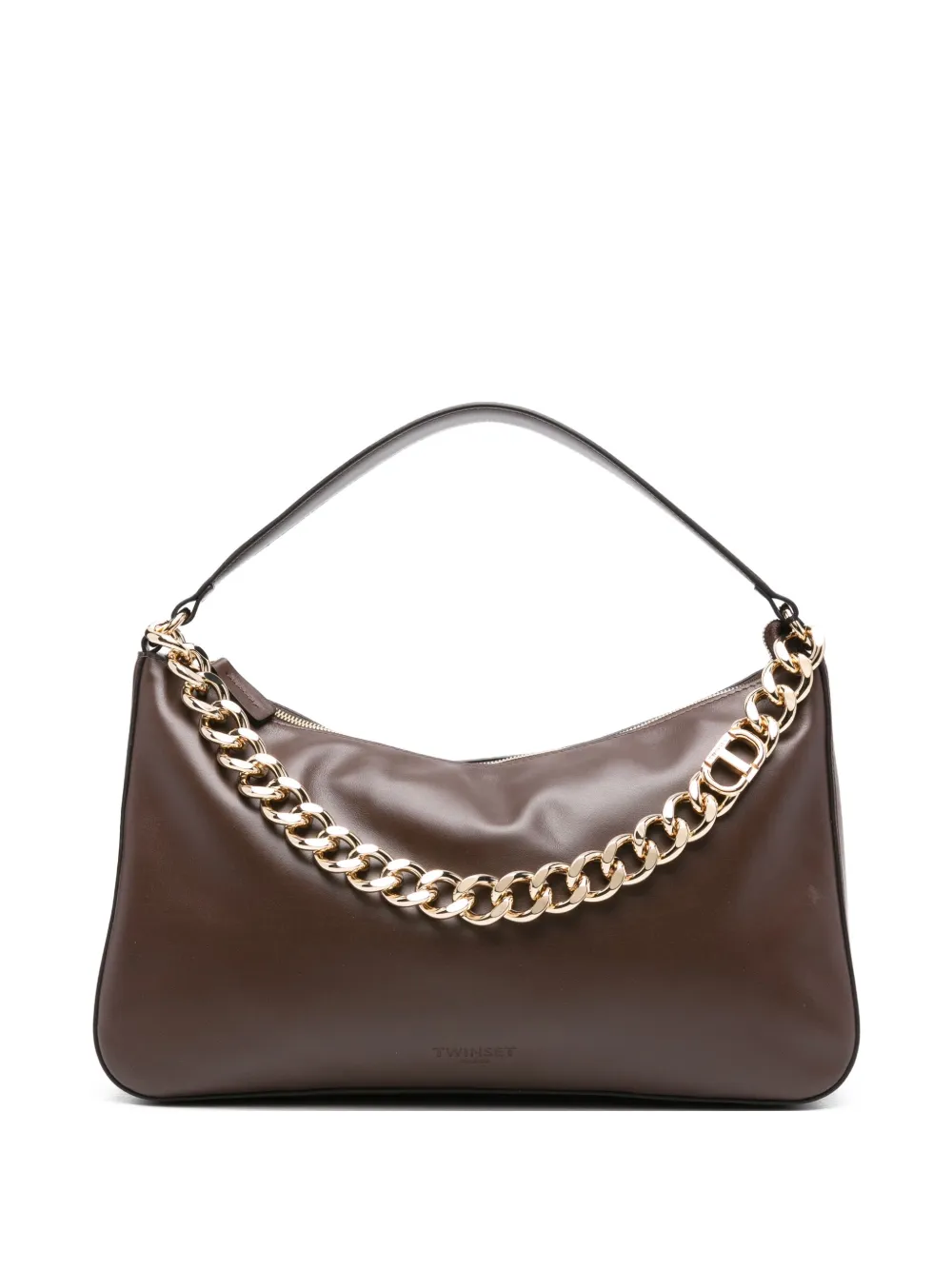 TWINSET medium Liliane chain-embellished shoulder bag Bruin