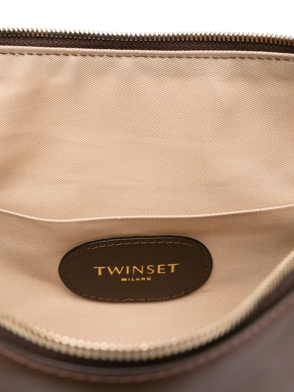 TWINSET medium Liliane chain-embellished shoulder bag Bruin