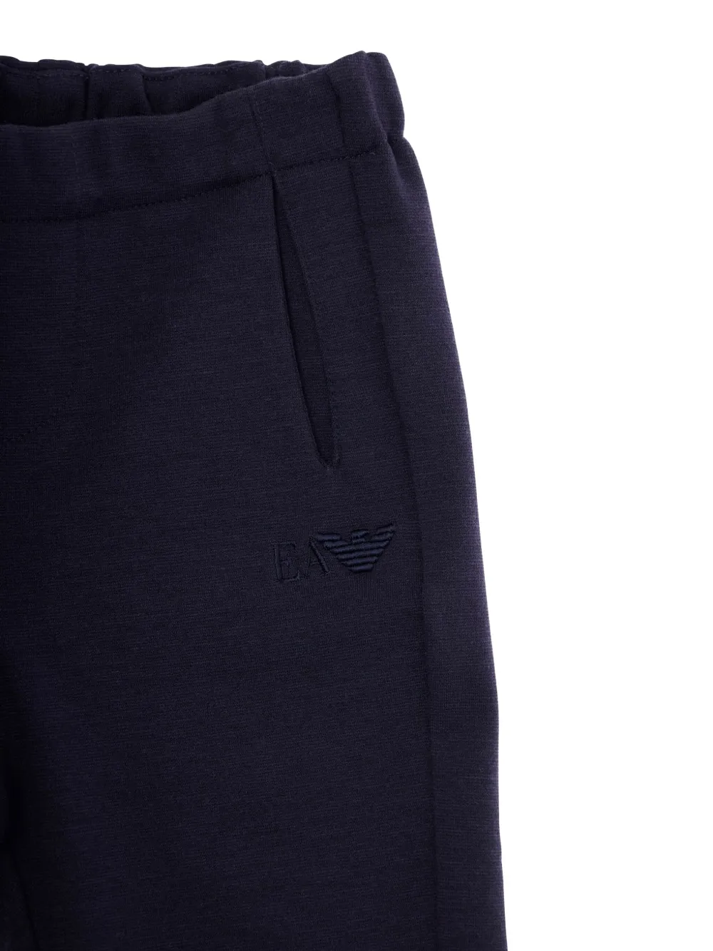 Emporio Armani Kids Broek met elastische manchetten en logo Blauw