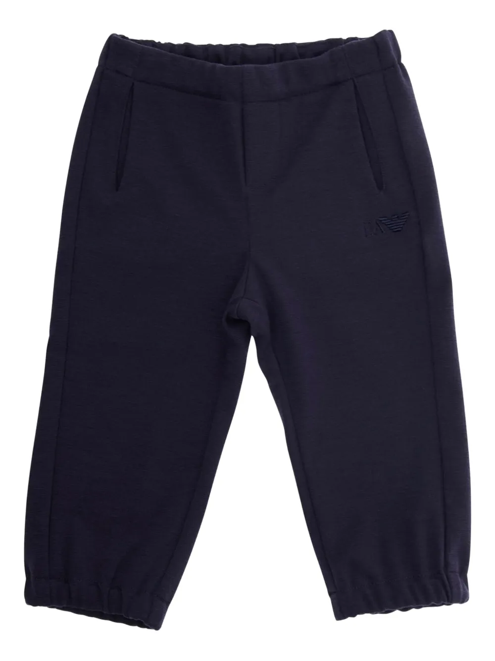 Emporio Armani Kids Broek met elastische manchetten en logo Blauw