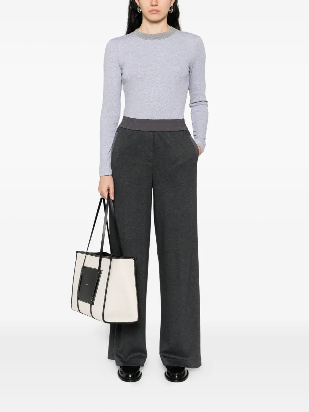 Peserico elastic-waistband trousers - Grijs