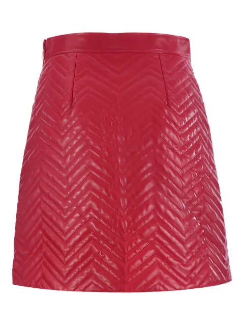 Gucci quilted GG-detail leather mini skirt