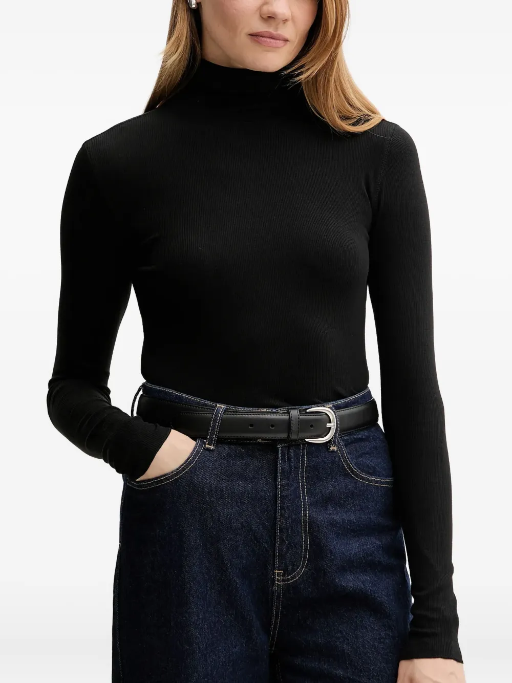 Polo Ralph Lauren ribbed turtleneck top Zwart