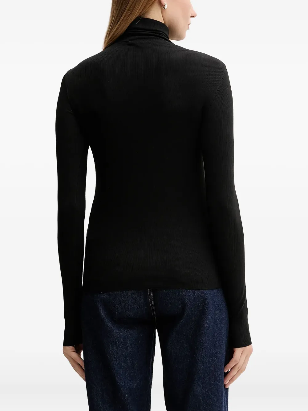 Polo Ralph Lauren Geribbelde top met col Zwart
